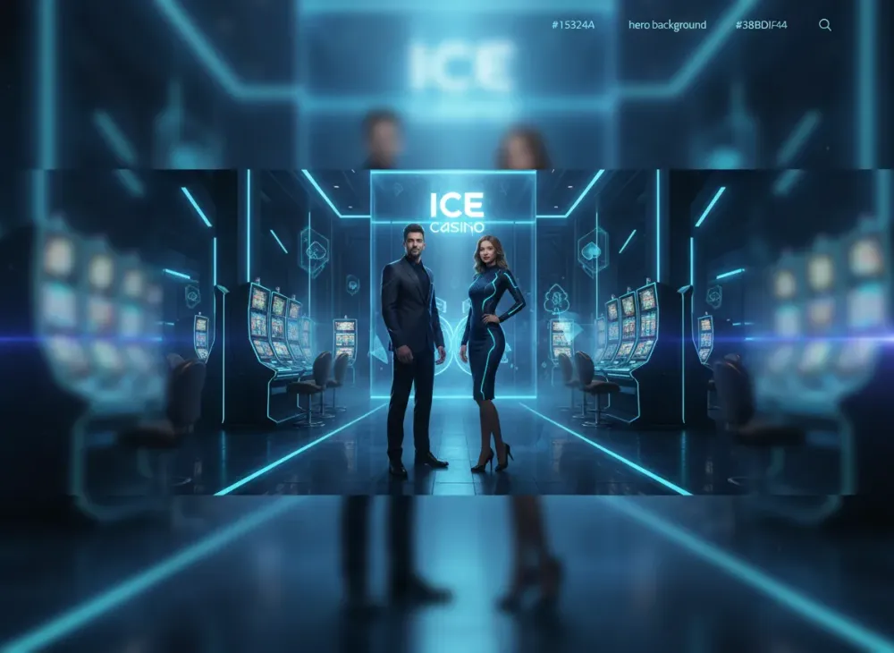 Futuristic casino slot machine with glowing elements