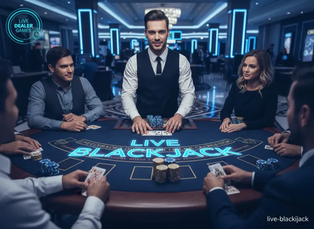 Live Blackjack table with a dealer