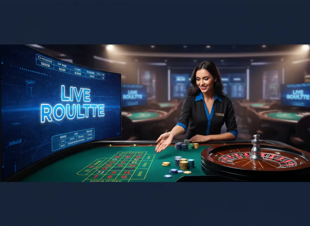 Live Roulette wheel with a dealer